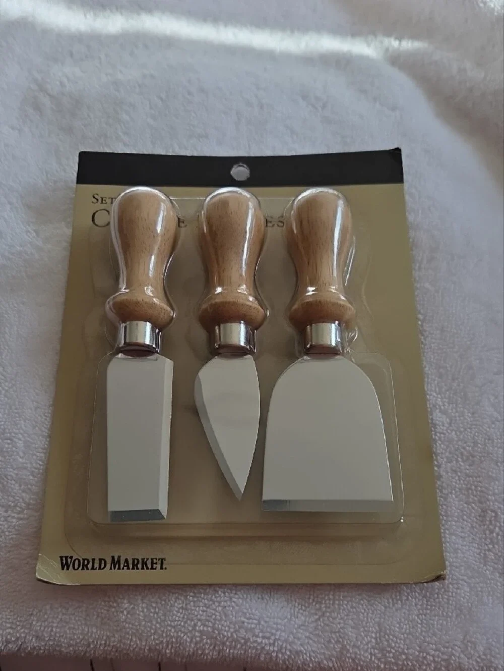 Cost Plus World Market Wood-Handled 3-Piece Cheese Knife Set - Natural Brown